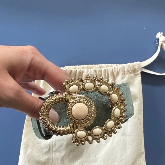 Sezane Maud Belt in Sea Green - Picture 2 of 4